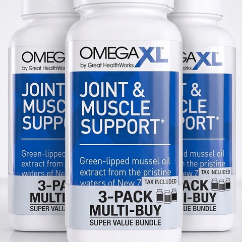 Pack of 3 OmegaXL Joint Support Supplement, for Relief - Natural Muscle Support 300 Soft