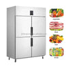 Commercial Four Door Vertical Freezer Stainless Steel Air Cooling Energy Efficient Double-Temperature