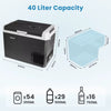 Portable 40L 12V/24V AC 110-220V APP Control Compressor Low Power LED Display Camping Outdoor Dual Zone Car Refrigerator