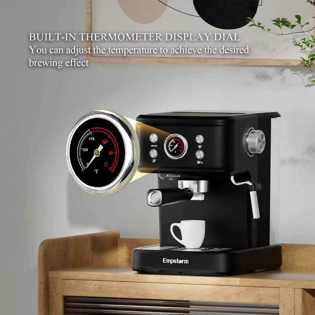 Empstorm 04E Retro Minimalist Coffee Machine for Espresso Cappuccino & Latte for Office Hotels Outdoor Use Electric