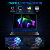 Topton 16 Inch IPS + 14'' Touch Dual Screen Gaming Laptop I7 9750H Max 64GB 4TB Slim Gamer Notebook Office Design Computer PC