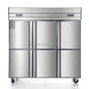 Commercial Four Door Vertical Freezer Stainless Steel Air Cooling Energy Efficient Double-Temperature