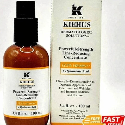 KIEHL'S Powerful Strength Line Reducing Concentrate Hyaluronic 3.4 oz new
